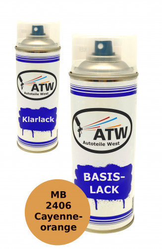 Autolack für Mercedes Benz 2406 Cayenneorange+400ml Klarlack Set